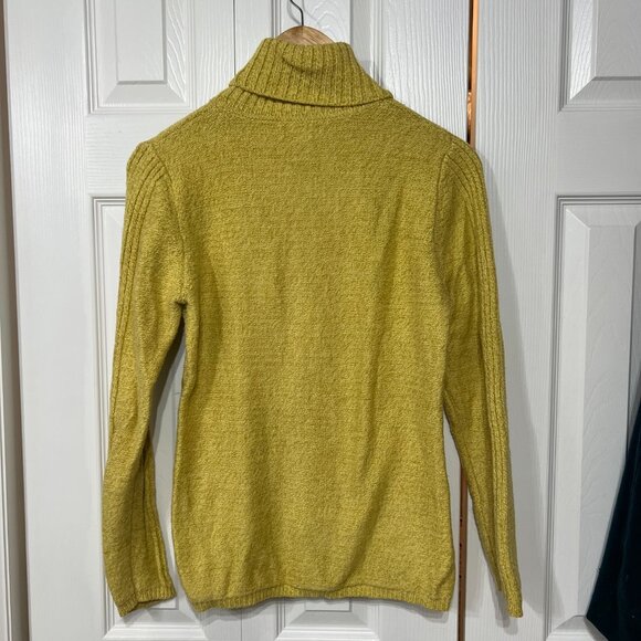 Sundance Women’s Sweater M Ribbed Turtleneck Cotton Silk Blend Yellow Spring - Picture 4 of 4
